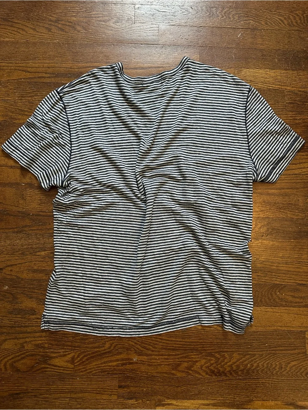 Banana Republic Navy/White Striped Short Sleeve Tee cotton/linen sz XL